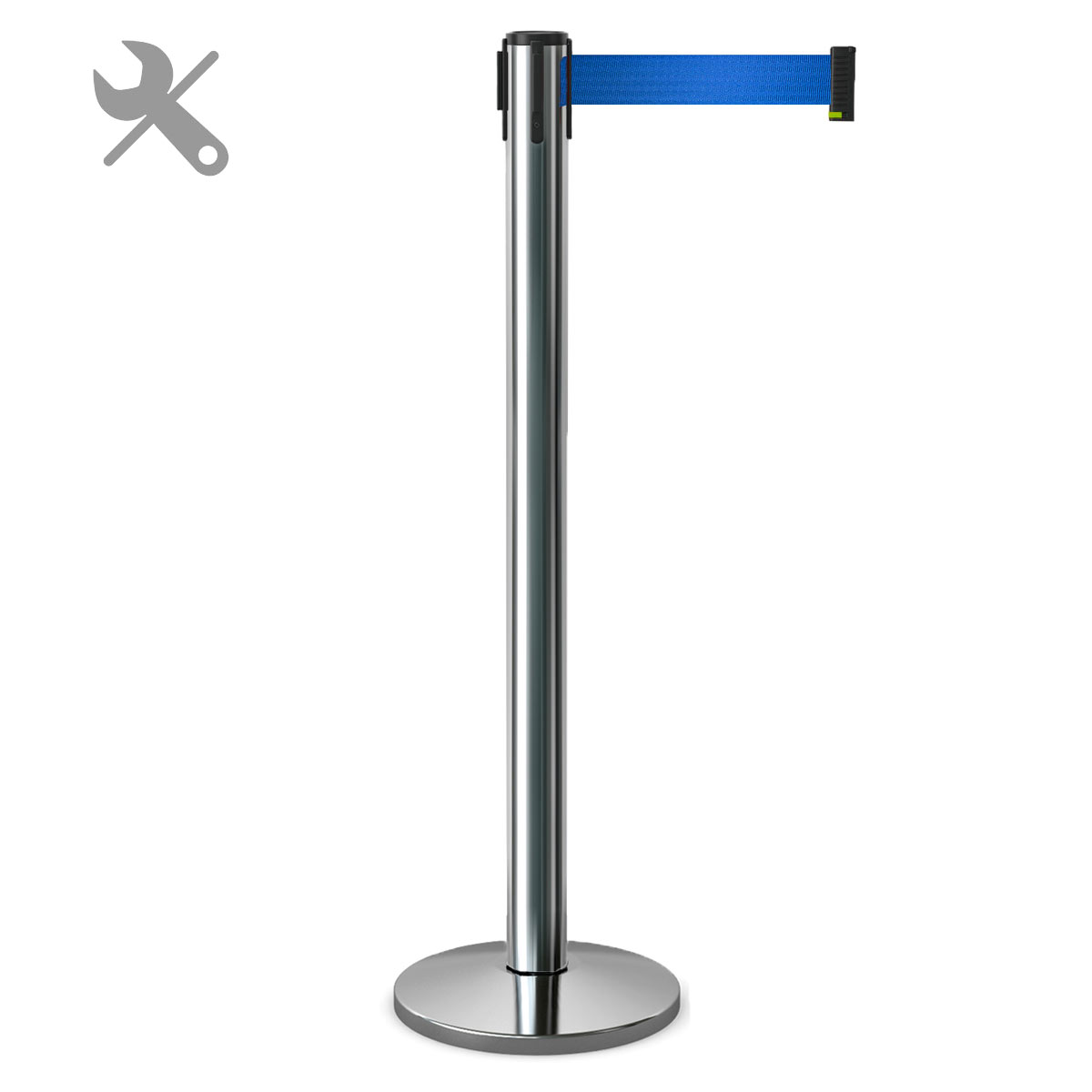 Мобильная стойка с синей лентой 3,65 метра BarrierBelt®️ 81 Professional